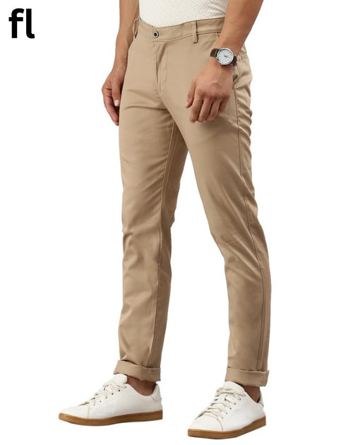 Camel wood Color Cotton Imported Stuff Pant Smart Fit